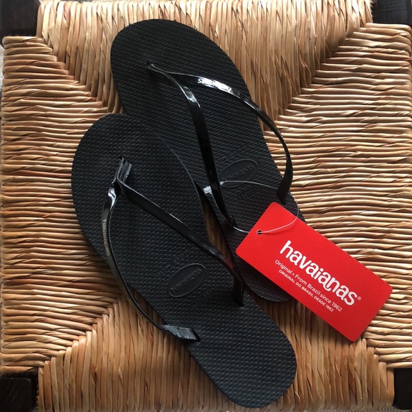 Havaianas Shoes - NWT HAVAIANAS You Metallic Flip Flop Sandal Black